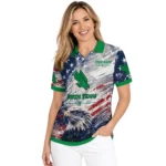 North Texas Mean Green Polo Shirt Personalized Star Brushstrokes Green Blue Best Selling