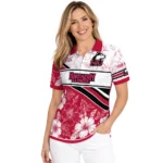 Northern Illinois Huskies Polo Shirt Custom Floral Angles Red White Best Selling