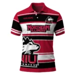 Northern Illinois Huskies Polo Shirt Custom Horizontal Blocks Red Best Selling