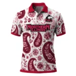 Northern Illinois Huskies Polo Shirt Custom Paisley Florals Red White Best Selling