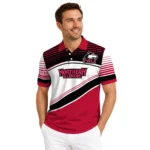 Northern Illinois Huskies Polo Shirt Custom Slanted Stripes Red White Best Selling