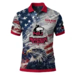Northern Illinois Huskies Polo Shirt Custom Star Brushstrokes Red Blue Best Selling