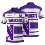 Northwestern Wildcats Polo Shirt Customized Horizontal Blocks Purple Best Selling