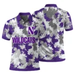 Northwestern Wildcats Polo Shirt Customized Pixel Camo Purple Best Selling