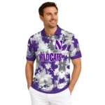Northwestern Wildcats Polo Shirt Customized Pixel Camo Purple Best Selling