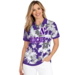 Northwestern Wildcats Polo Shirt Customized Pixel Camo Purple Best Selling