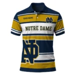 Notre Dame Fighting Irish Polo Shirt Personalized Horizontal Blocks Navy Best Selling