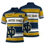 Notre Dame Fighting Irish Polo Shirt Personalized Horizontal Blocks Navy Best Selling