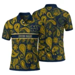 Notre Dame Fighting Irish Polo Shirt Personalized Paisley Band Navy Best Selling