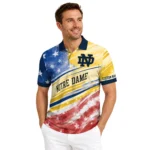 Notre Dame Fighting Irish Polo Shirt Personalized Star Stripes Red Blue Best Selling