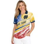 Notre Dame Fighting Irish Polo Shirt Personalized Star Stripes Red Blue Best Selling