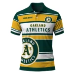 Oakland Athletics Polo Shirt Custom Horizontal Blocks Green Best Selling
