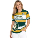 Oakland Athletics Polo Shirt Custom Horizontal Blocks Green Best Selling