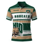 Ohio Bobcats Polo Shirt Customized Horizontal Blocks Green Best Selling