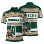 Ohio Bobcats Polo Shirt Customized Horizontal Blocks Green Best Selling