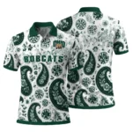 Ohio Bobcats Polo Shirt Customized Paisley Florals Green White Best Selling