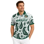 Ohio Bobcats Polo Shirt Customized Paisley Florals Green White Best Selling