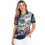 Ohio Bobcats Polo Shirt Customized Star Brushstrokes Green Blue Best Selling