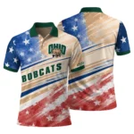 Ohio Bobcats Polo Shirt Customized Star Stripes Red Blue Best Selling