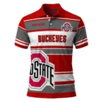 Ohio State Buckeyes Polo Shirt Custom Horizontal Blocks Scarlet Best Selling