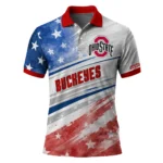 Ohio State Buckeyes Polo Shirt Custom Star Stripes Red Blue Best Selling