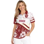 Oklahoma Sooners Polo Shirt Personalized Floral Angles Crimson White Best Selling
