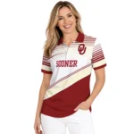 Oklahoma Sooners Polo Shirt Personalized Slanted Stripes Crimson White Best Selling