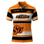 Oklahoma State Cowboys Polo Shirt Customized Horizontal Blocks Orange Best Selling
