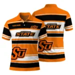 Oklahoma State Cowboys Polo Shirt Customized Horizontal Blocks Orange Best Selling