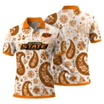 Oklahoma State Cowboys Polo Shirt Customized Paisley Florals Orange White Best Selling