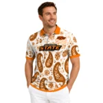 Oklahoma State Cowboys Polo Shirt Customized Paisley Florals Orange White Best Selling