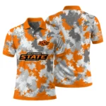 Oklahoma State Cowboys Polo Shirt Customized Pixel Camo Orange Best Selling