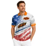 Oklahoma State Cowboys Polo Shirt Customized Star Stripes Red Blue Best Selling
