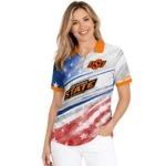 Oklahoma State Cowboys Polo Shirt Customized Star Stripes Red Blue Best Selling