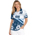 Old Dominion Monarchs Polo Shirt Personalized Floral Angles Blue White Best Selling