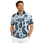 Old Dominion Monarchs Polo Shirt Personalized Paisley Florals Blue White Best Selling