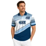Old Dominion Monarchs Polo Shirt Personalized Slanted Stripes Blue White Best Selling
