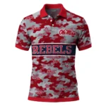 Ole Miss Rebels Polo Shirt Custom Camo Band Red Best Selling