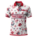 Ole Miss Rebels Polo Shirt Custom Floral Pinstripe Red White Best Selling