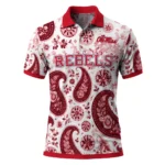 Ole Miss Rebels Polo Shirt Custom Paisley Florals Red White Best Selling