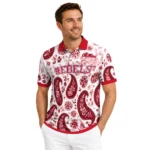 Ole Miss Rebels Polo Shirt Custom Paisley Florals Red White Best Selling