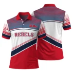 Ole Miss Rebels Polo Shirt Custom Slanted Stripes Red White Best Selling