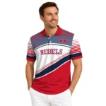 Ole Miss Rebels Polo Shirt Custom Slanted Stripes Red White Best Selling