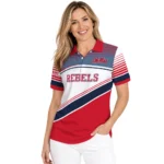 Ole Miss Rebels Polo Shirt Custom Slanted Stripes Red White Best Selling