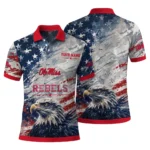Ole Miss Rebels Polo Shirt Custom Star Brushstrokes Red Blue Best Selling