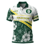 Oregon Ducks Polo Shirt Custom Floral Angles Green White Best Selling