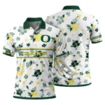 Oregon Ducks Polo Shirt Custom Floral Pinstripe Green White Best Selling