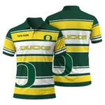 Oregon Ducks Polo Shirt Custom Horizontal Blocks Green Best Selling