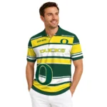 Oregon Ducks Polo Shirt Custom Horizontal Blocks Green Best Selling
