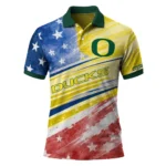 Oregon Ducks Polo Shirt Custom Star Stripes Red Blue Best Selling